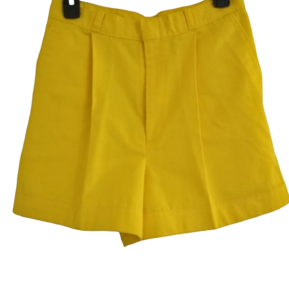 Vtg 80s Vibrant Yellow Shorts - Picture 5 of 8